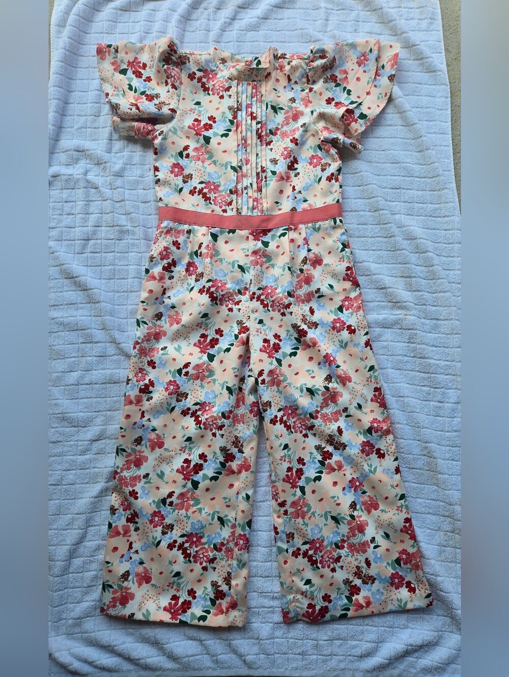 Janie and Jack Floral Pink‎ Cream Jumpsuit